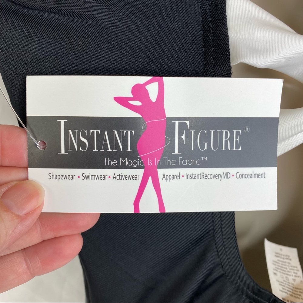 InstantFigure Swimwear Black With Contrast Trim One Piece size 8 Flattering - Picture 9 of 11
